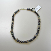 c-225 collier zwarte parels, zilver