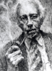houtskool portret Hans Lakke
